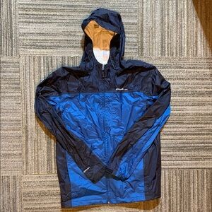 Eddie Bauer Tall Men's Blue Hooded Raincoat